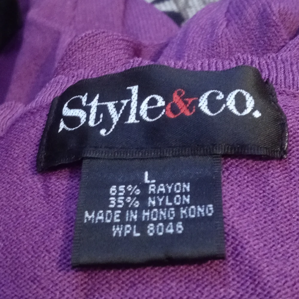 SOLD- Style & Co purple sweater size L. - Picture 4 of 4